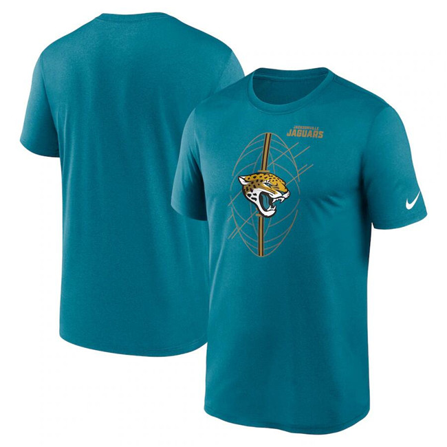 Men's Jacksonville Jaguars Teal Legend Icon Performance T-Shirt - Click Image to Close